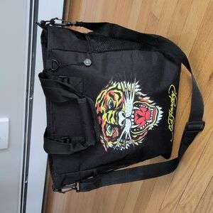 Ed Hardy Black Tote Vibrant Tiger Design shoulder Crossbody bag